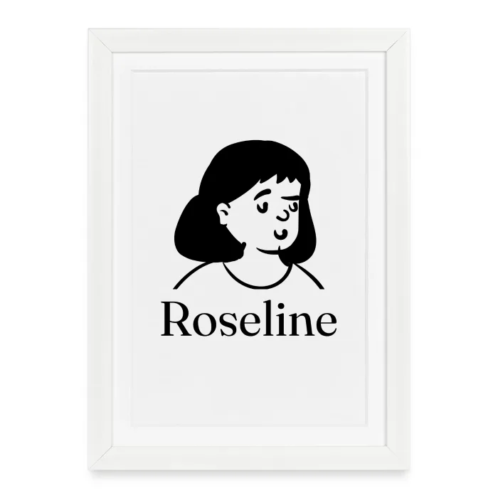 Affiche encadrée personnalisée au prénom Roseline