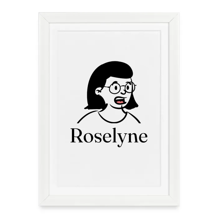 Affiche encadrée personnalisée au prénom Roselyne