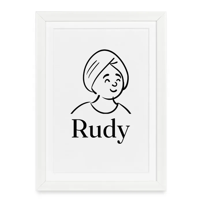 Affiche encadrée personnalisée au prénom Rudy