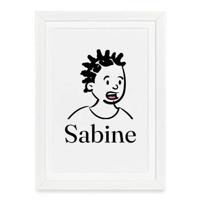 Affiche encadrée personnalisée au prénom Sabine