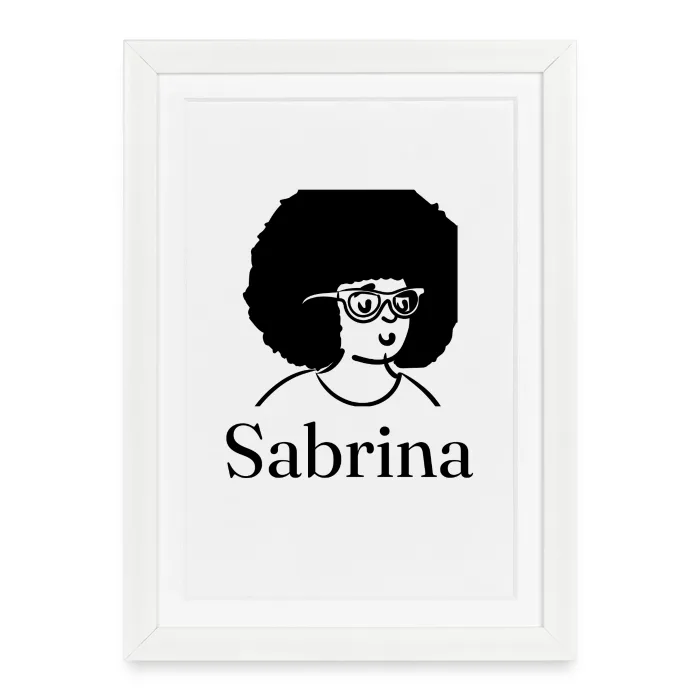 Affiche encadrée personnalisée au prénom Sabrina
