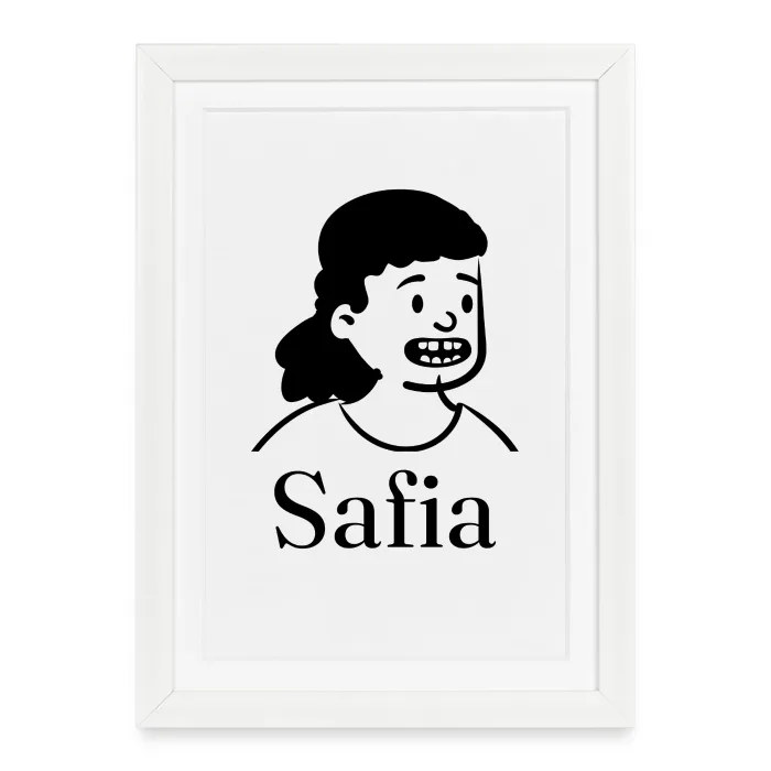 Affiche encadrée personnalisée au prénom Safia
