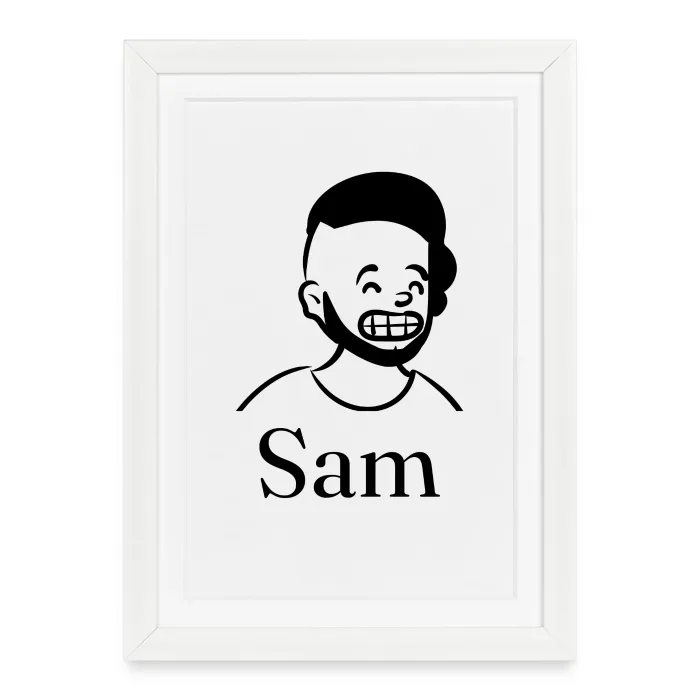 Affiche encadrée personnalisée au prénom Sam