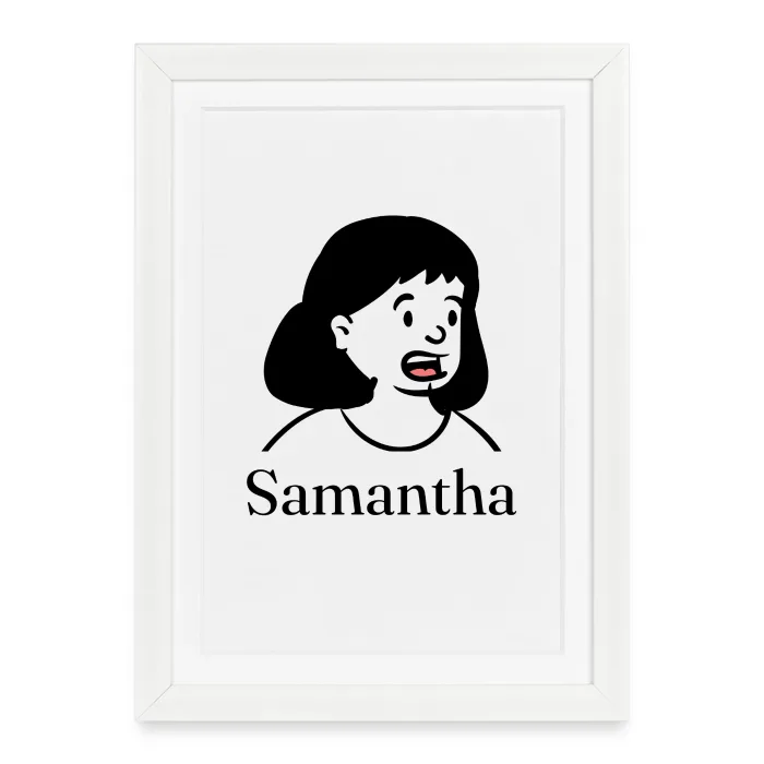 Affiche encadrée personnalisée au prénom Samantha