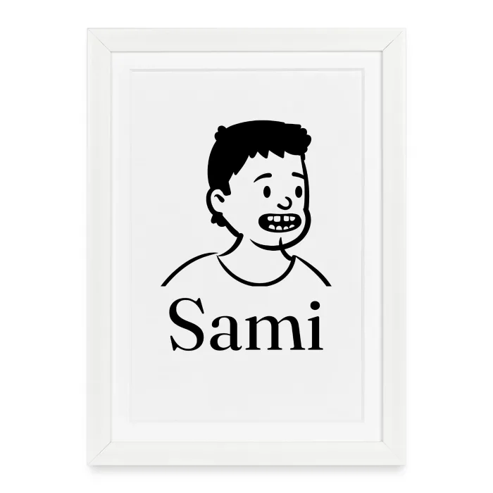 Affiche encadrée personnalisée au prénom Sami