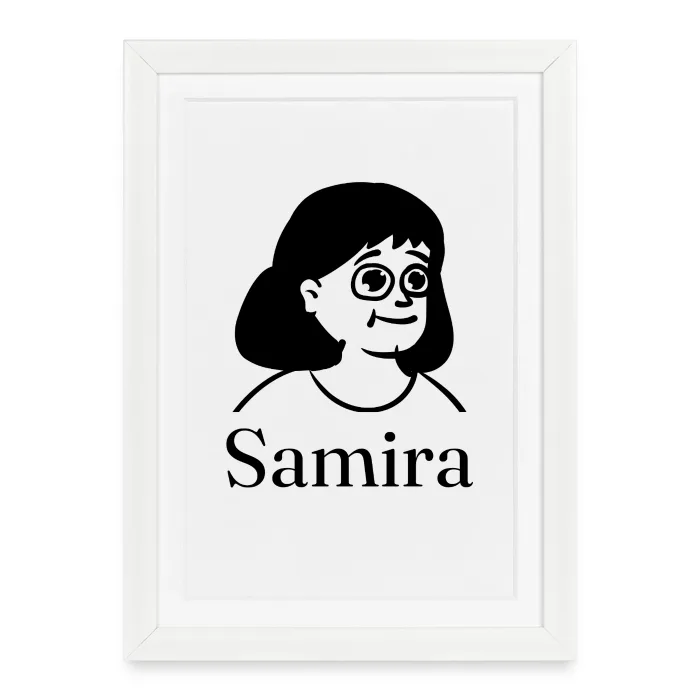 Affiche encadrée personnalisée au prénom Samira