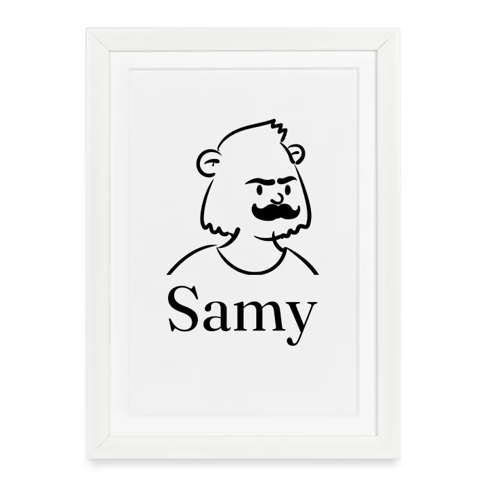 Affiche encadrée personnalisée au prénom Samy