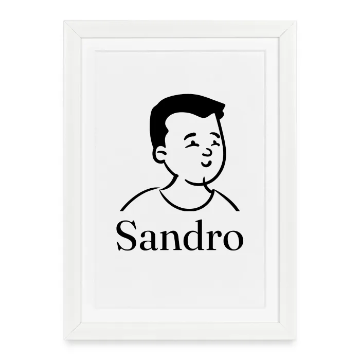 Affiche encadrée personnalisée au prénom Sandro