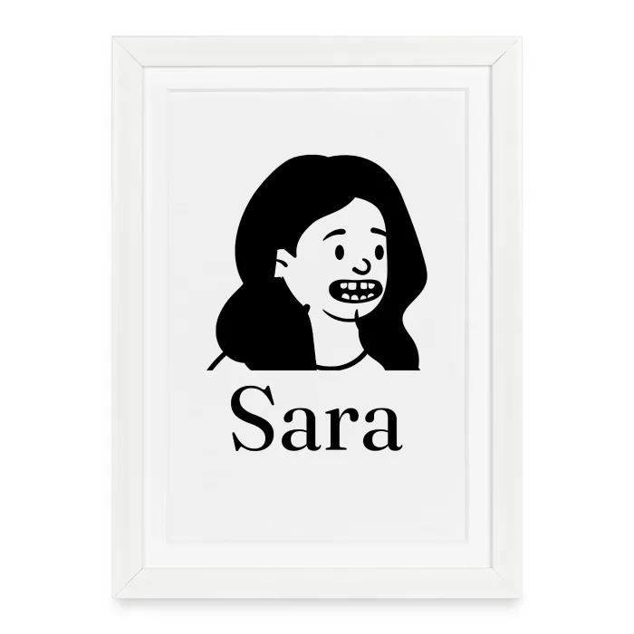 Affiche encadrée personnalisée au prénom Sara