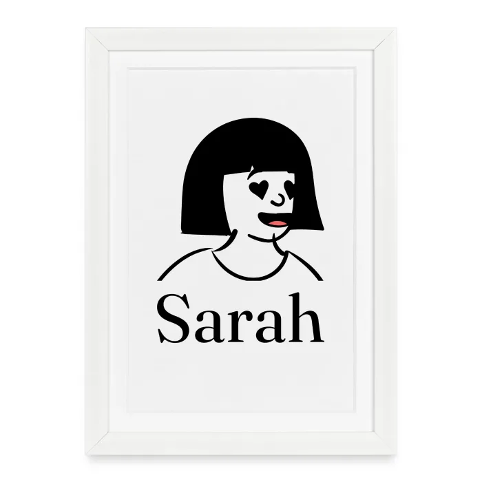 Affiche encadrée personnalisée au prénom Sarah