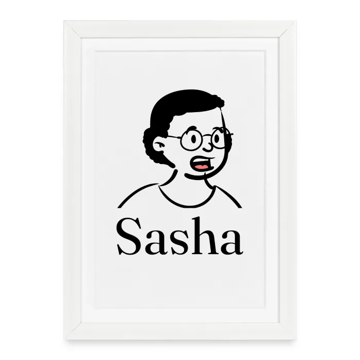Affiche encadrée personnalisée au prénom Sasha