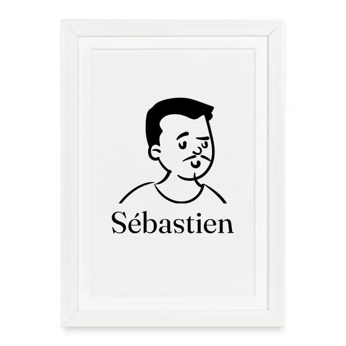 Affiche encadrée personnalisée au prénom Sébastien
