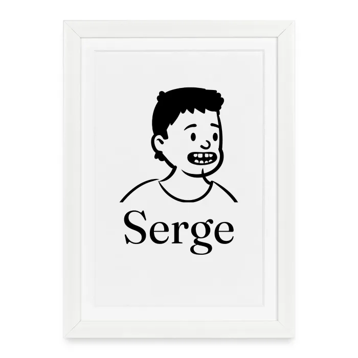 Affiche encadrée personnalisée au prénom Serge
