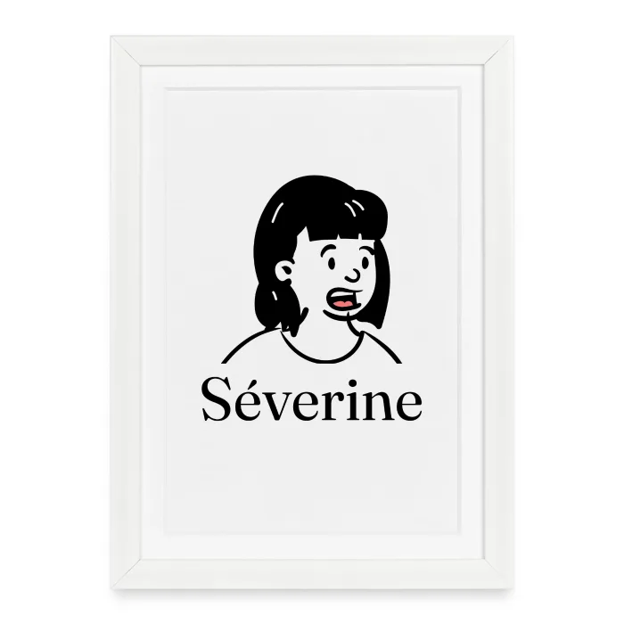 Affiche encadrée personnalisée au prénom Séverine