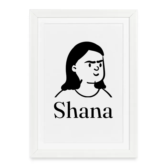 Affiche encadrée personnalisée au prénom Shana