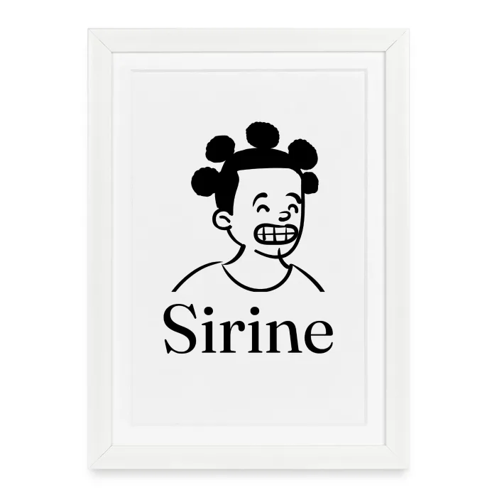 Affiche encadrée personnalisée au prénom Sirine