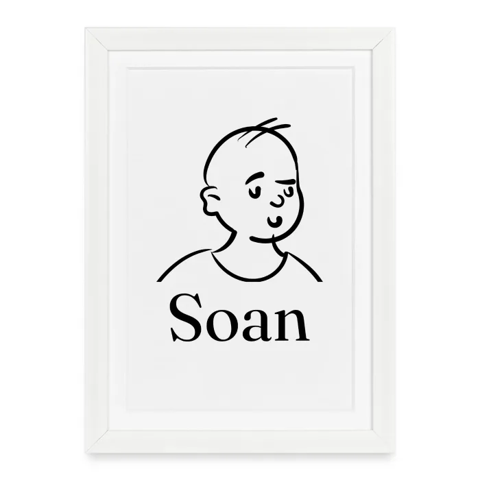 Affiche encadrée personnalisée au prénom Soan