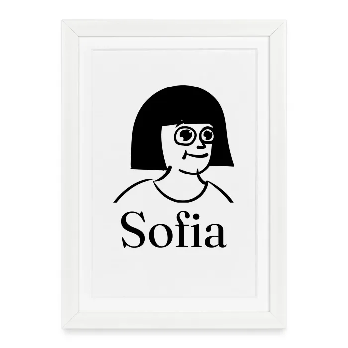 Affiche encadrée personnalisée au prénom Sofia