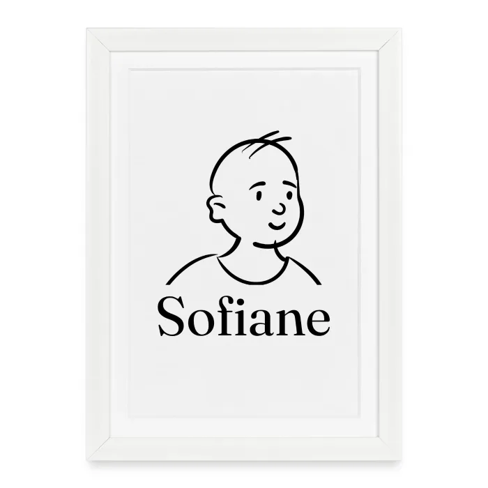 Affiche encadrée personnalisée au prénom Sofiane