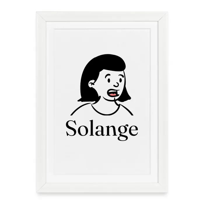 Affiche encadrée personnalisée au prénom Solange