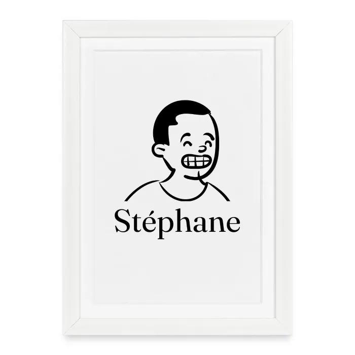 Affiche encadrée personnalisée au prénom Stéphane