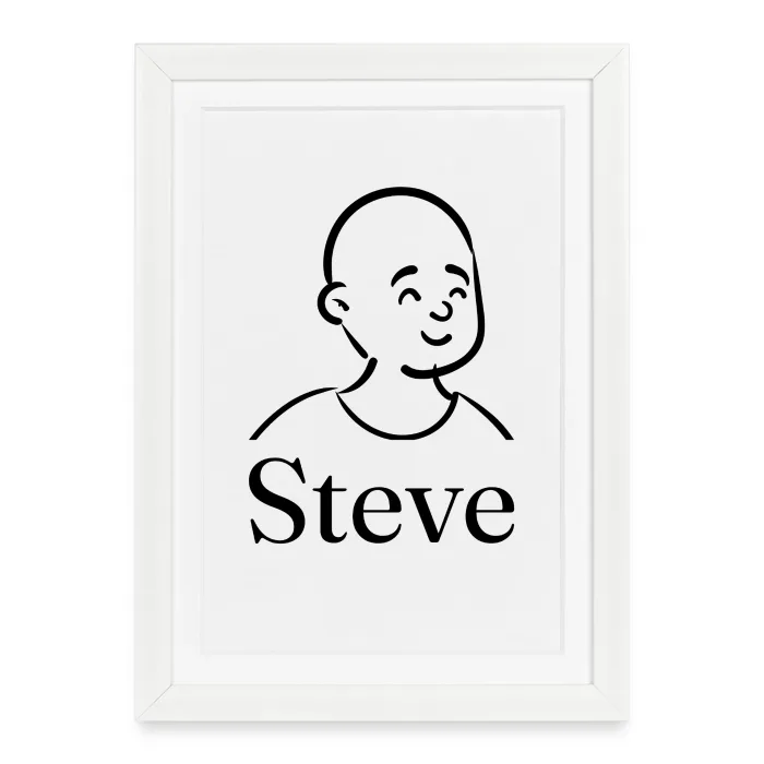 Affiche encadrée personnalisée au prénom Steve