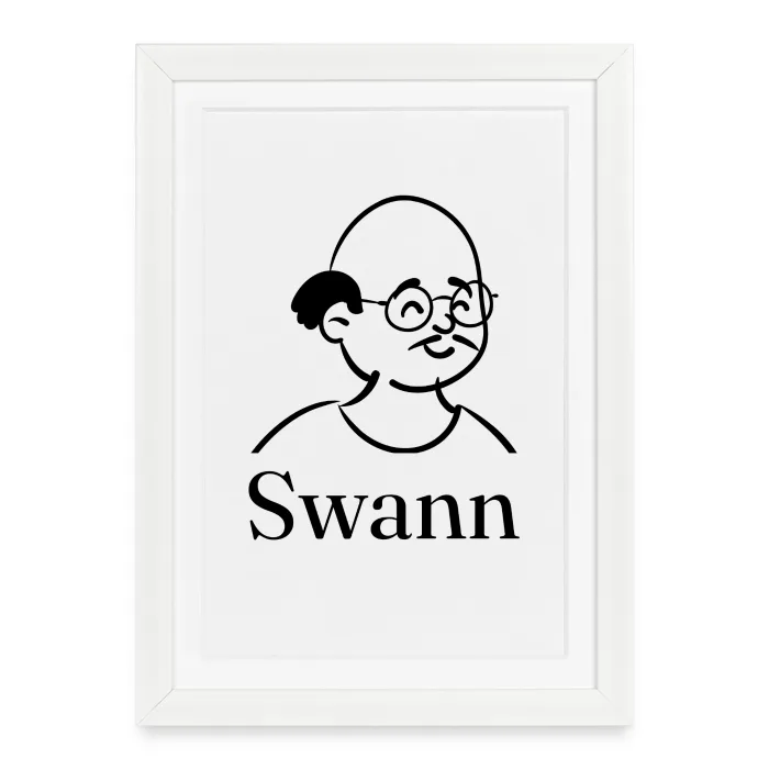 Affiche encadrée personnalisée au prénom Swann