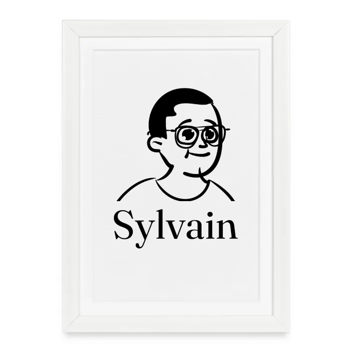 Affiche encadrée personnalisée au prénom Sylvain