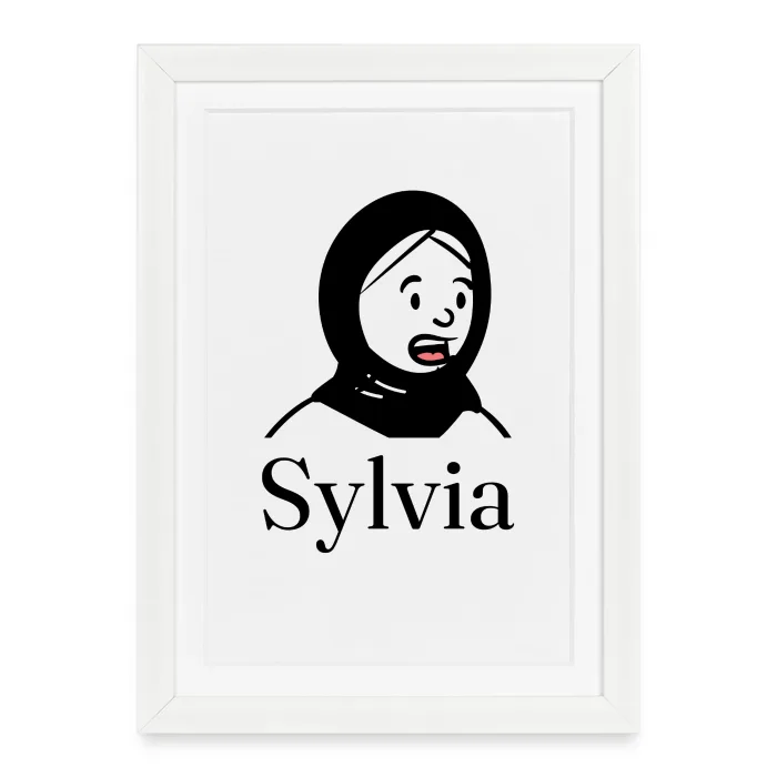 Affiche encadrée personnalisée au prénom Sylvia