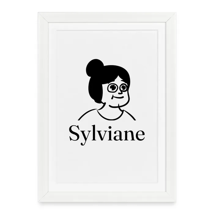 Affiche encadrée personnalisée au prénom Sylviane