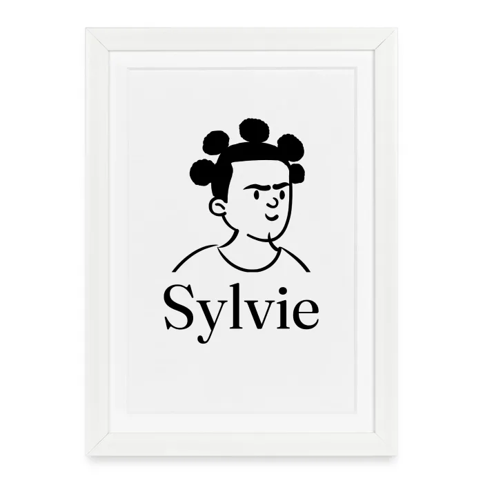 Affiche encadrée personnalisée au prénom Sylvie