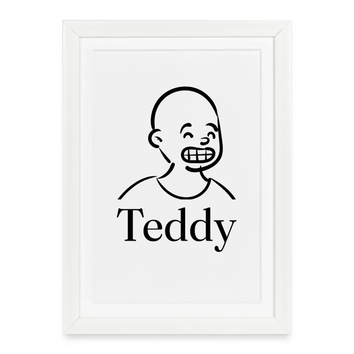 Affiche encadrée personnalisée au prénom Teddy