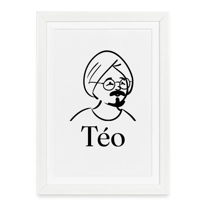Affiche encadrée personnalisée au prénom Téo