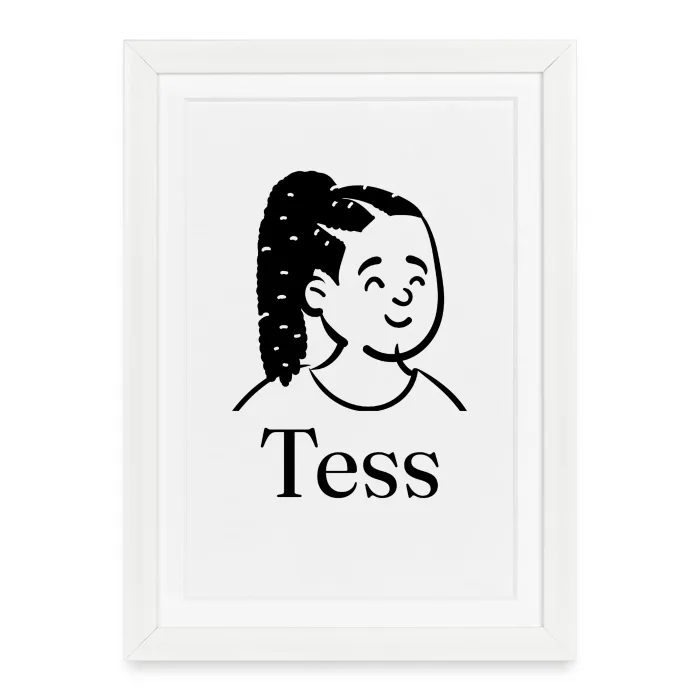 Affiche encadrée personnalisée au prénom Tess