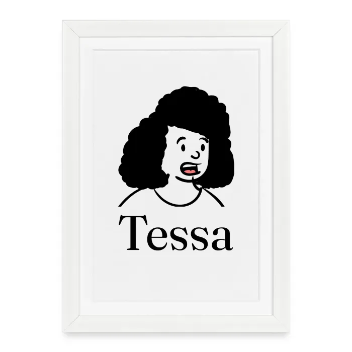 Affiche encadrée personnalisée au prénom Tessa