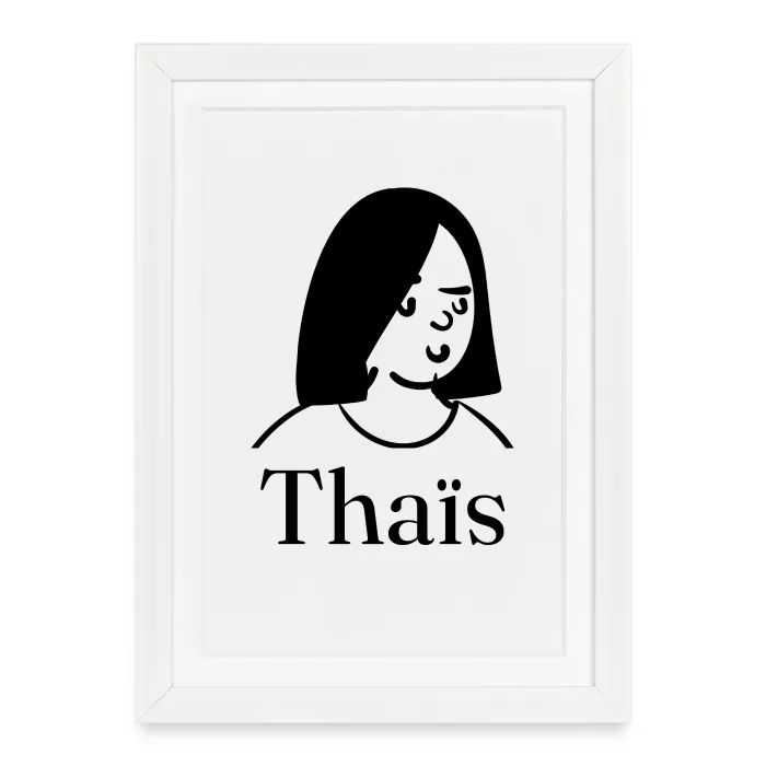 Affiche encadrée personnalisée au prénom Thaïs