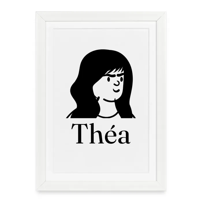 Affiche encadrée personnalisée au prénom Théa