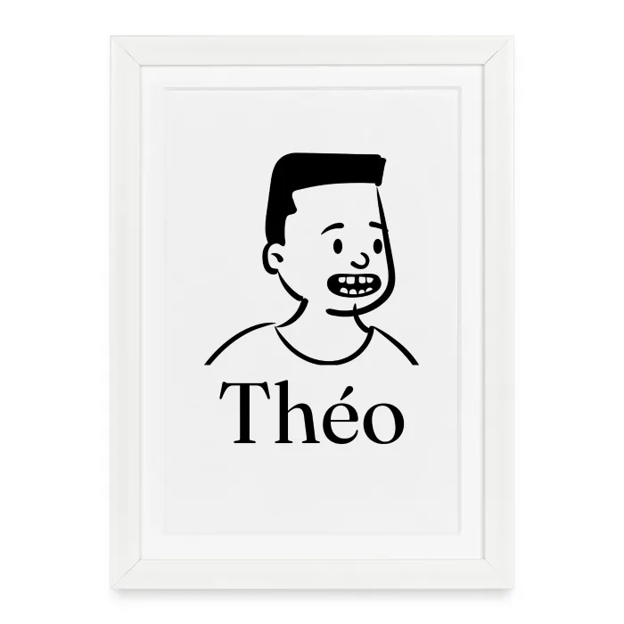 Affiche encadrée personnalisée au prénom Théo