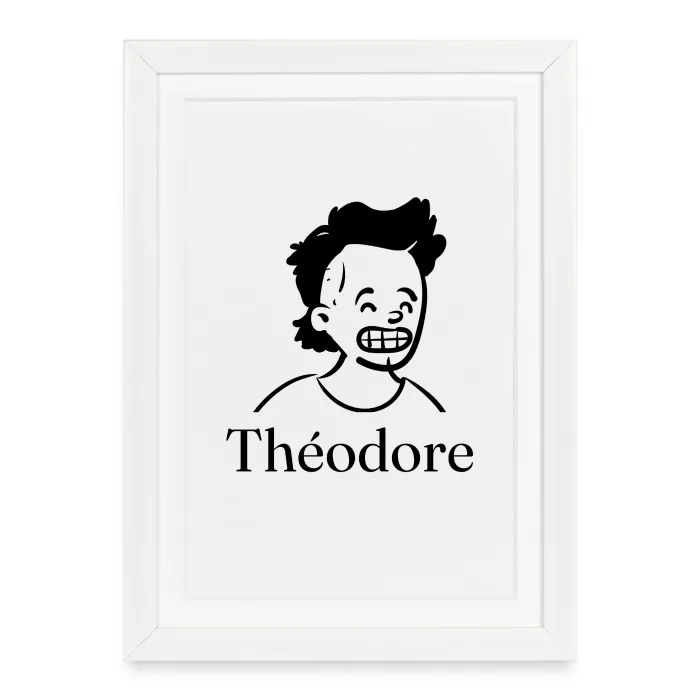 Affiche encadrée personnalisée au prénom Théodore