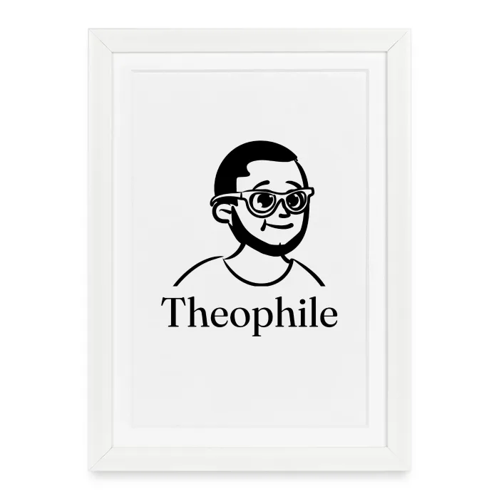Affiche encadrée personnalisée au prénom Theophile