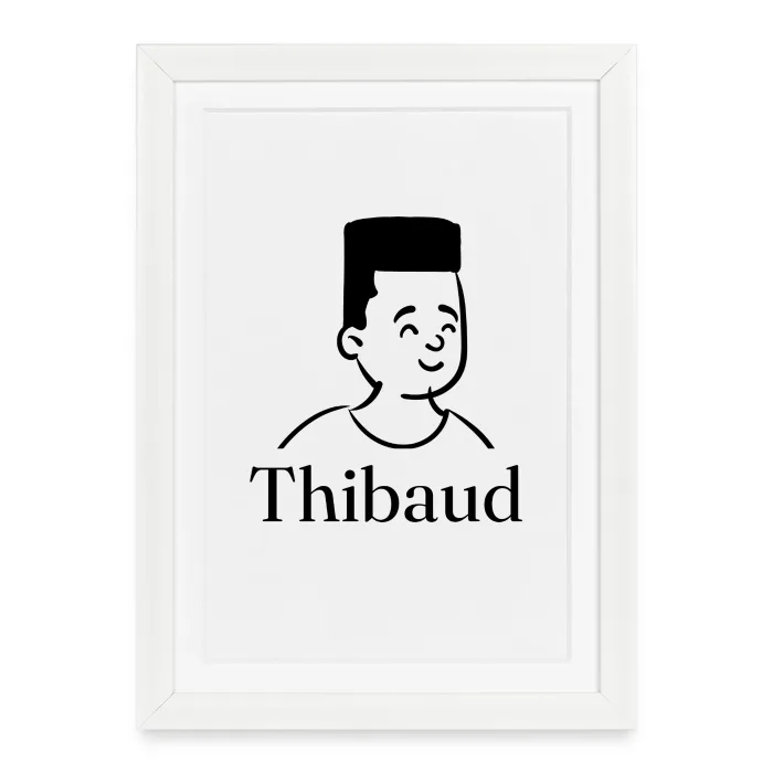 Affiche encadrée personnalisée au prénom Thibaud