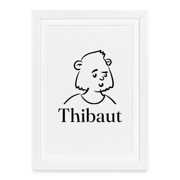 Affiche encadrée personnalisée au prénom Thibaut