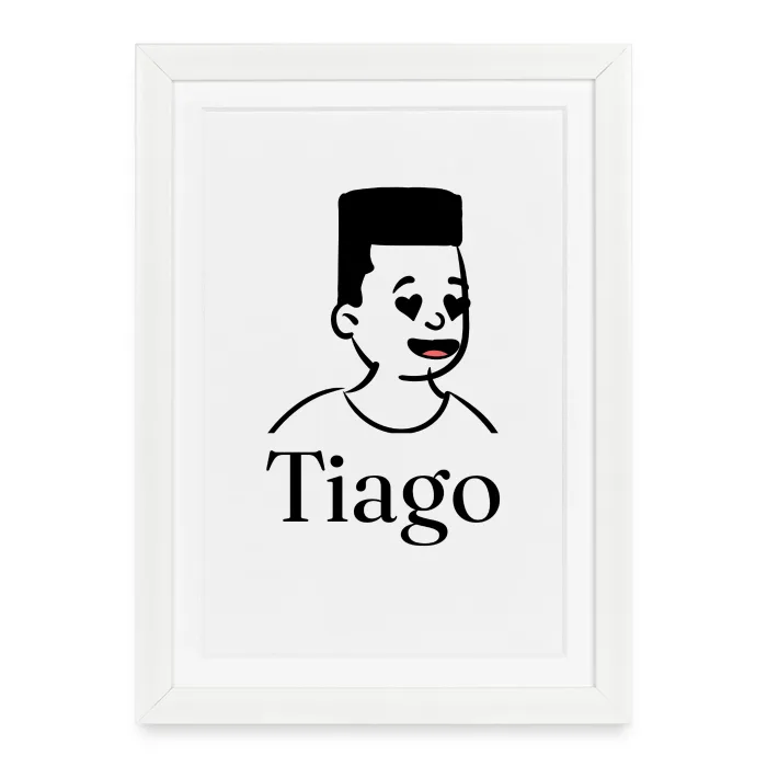 Affiche encadrée personnalisée au prénom Tiago