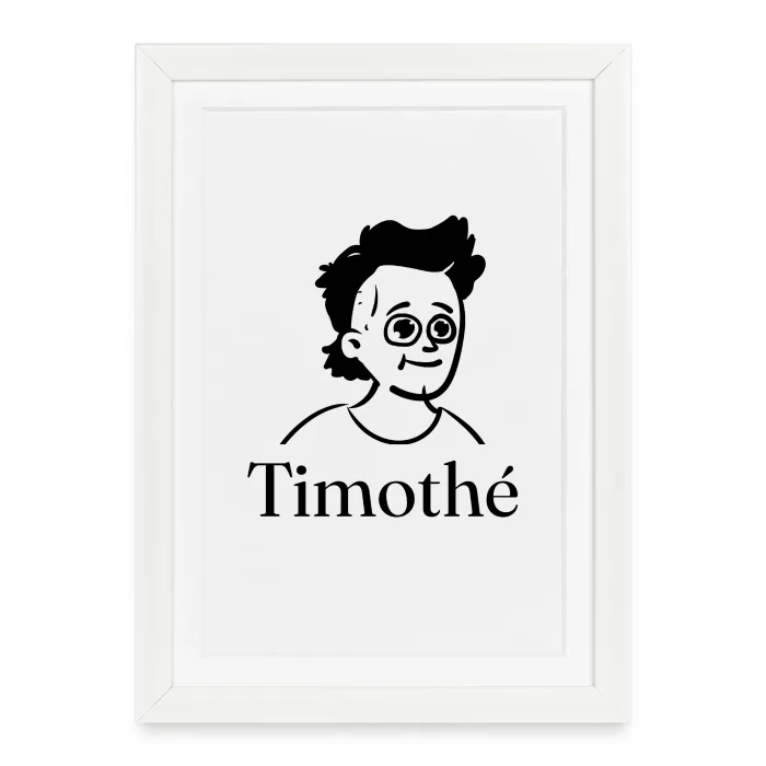 Affiche encadrée personnalisée au prénom Timothé