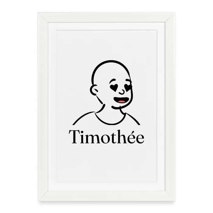 Affiche encadrée personnalisée au prénom Timothée