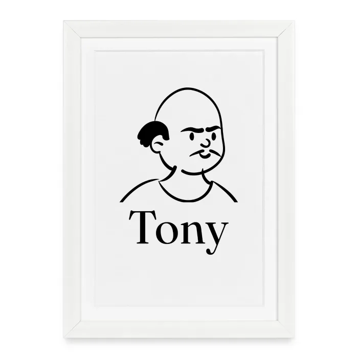 Affiche encadrée personnalisée au prénom Tony