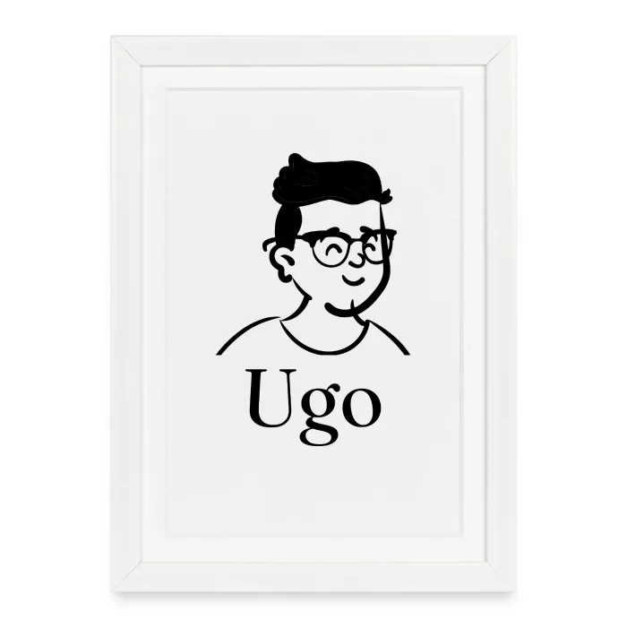 Affiche encadrée personnalisée au prénom Ugo