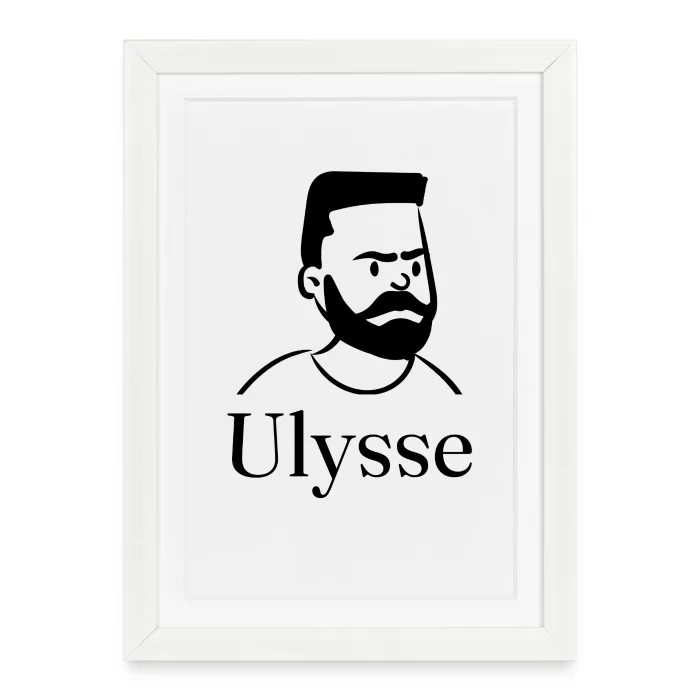 Affiche encadrée personnalisée au prénom Ulysse