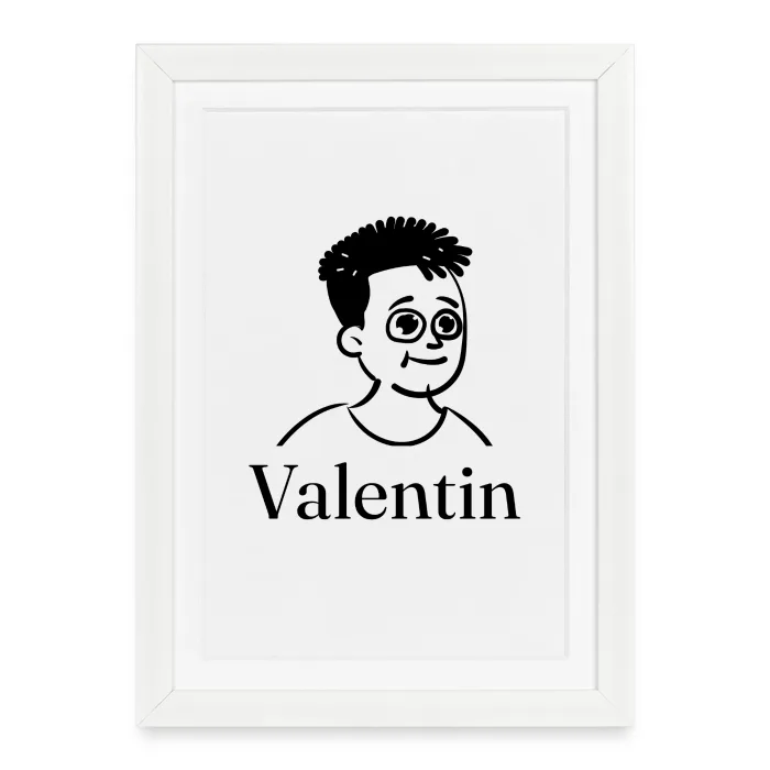 Affiche encadrée personnalisée au prénom Valentin