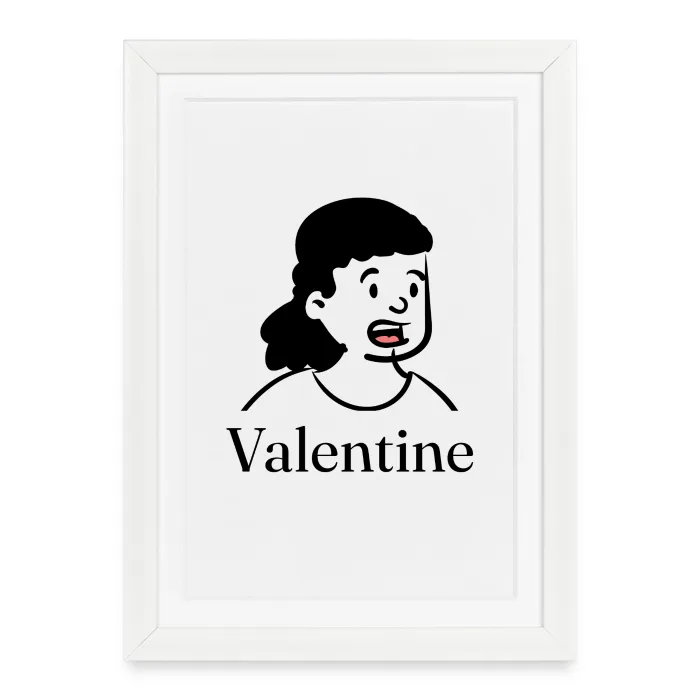 Affiche encadrée personnalisée au prénom Valentine